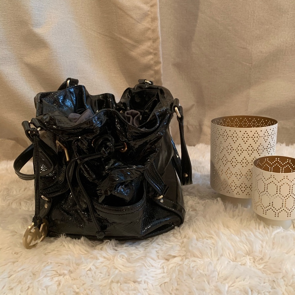 Black Patent Leather Michael Kors Handbag - Picture 8 of 8